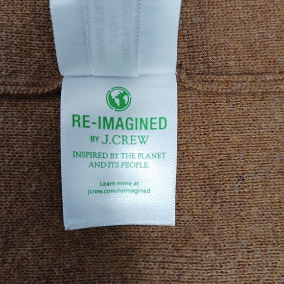 J. Crew Open Front Cardigan, Maple Brown, Med-Petite, Front Pockets, 100% Cotton - Picture 13 of 13